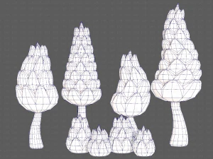 B&auml;ume Cartoon V16 3D Modell