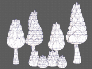 Trees Cartoon V16 3D Модель