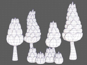 B&auml;ume Cartoon V16 3D Modell