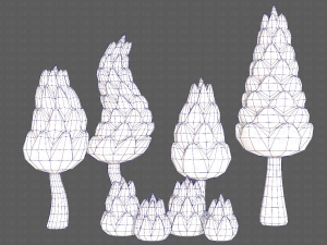 Trees Cartoon V16 3D Модель