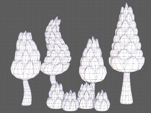 B&auml;ume Cartoon V16 3D Modell