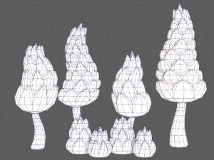 B&auml;ume Cartoon V16 3D Modell