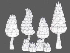 B&auml;ume Cartoon V16 3D Modell