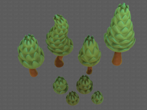 Trees Cartoon V16 3D Модель