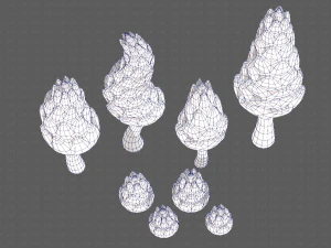 B&auml;ume Cartoon V16 3D Modell