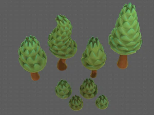 B&auml;ume Cartoon V16 3D Modell