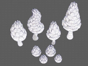 B&auml;ume Cartoon V16 3D Modell