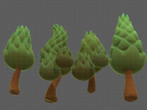 B&auml;ume Cartoon V16 3D Modell