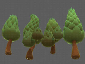 B&auml;ume Cartoon V16 3D Modell