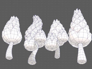 B&auml;ume Cartoon V16 3D Modell