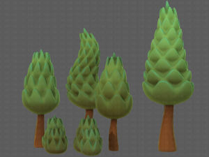 Trees Cartoon V16 3D Модель