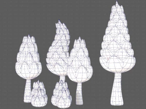 B&auml;ume Cartoon V16 3D Modell