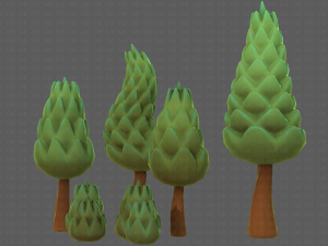 Trees Cartoon V16 3D Модель