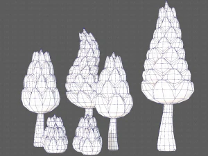 B&auml;ume Cartoon V16 3D Modell