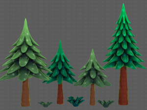 Trees Cartoon V17 3D Модель