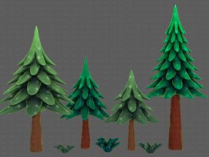 Trees Cartoon V17 3D Model