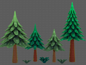 Trees Cartoon V17 3D Модель