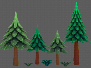 Trees Cartoon V17 3D Модель