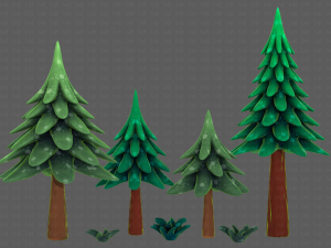 Trees Cartoon V17 3D Модель