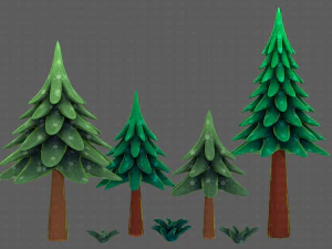 Trees Cartoon V17 3D Model
