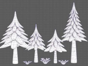 Trees Cartoon V17 3D Модель