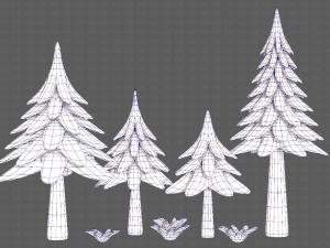 Trees Cartoon V17 3D Модель