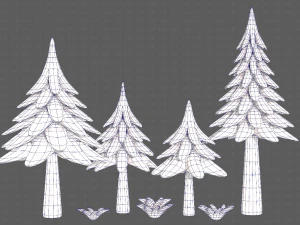 Trees Cartoon V17 3D Model
