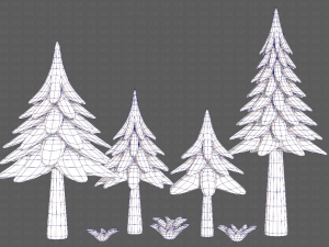Trees Cartoon V17 3D Модель