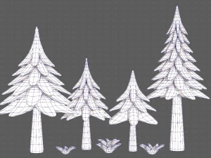 Trees Cartoon V17 3D Model
