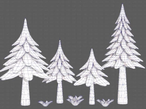 Trees Cartoon V17 3D Model