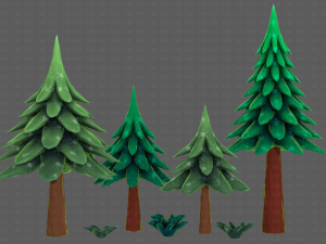 Trees Cartoon V17 3D Модель