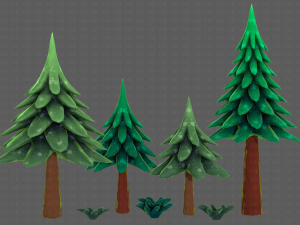 Trees Cartoon V17 3D Модель