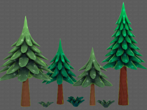 Trees Cartoon V17 3D Модель