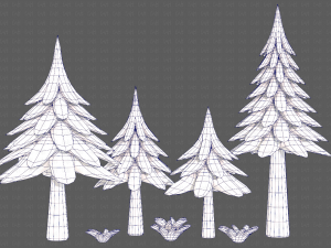 Trees Cartoon V17 3D Модель