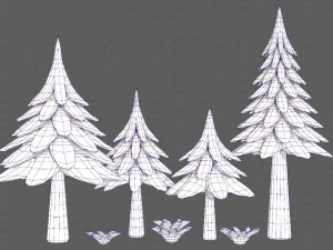 Trees Cartoon V17 3D Model