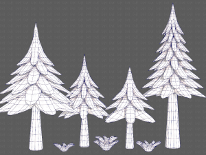 Trees Cartoon V17 3D Модель