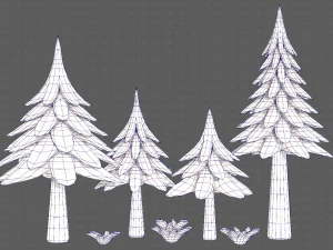 Trees Cartoon V17 3D Model