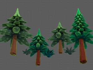 Trees Cartoon V17 3D Model