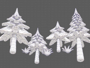 Trees Cartoon V17 3D Model