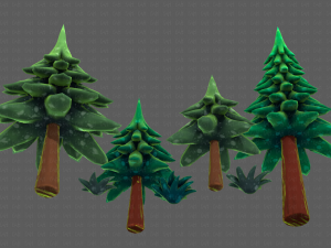 Trees Cartoon V17 3D Модель