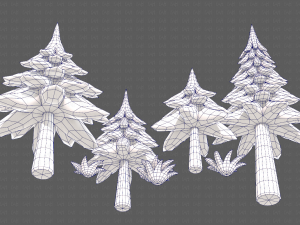 Trees Cartoon V17 3D Модель