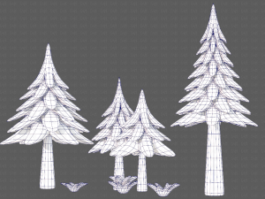 Trees Cartoon V17 3D Модель