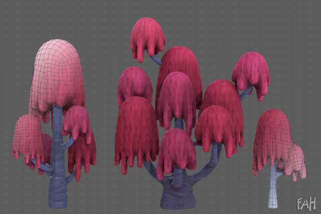 Trees Cartoon V18 3D Model .c4d .max .obj .3ds .fbx .stl .blend 