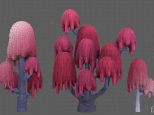 Dessin anim&eacute; d'arbres V18 Modèle 3D