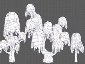 Trees Cartoon V18 3D Model
