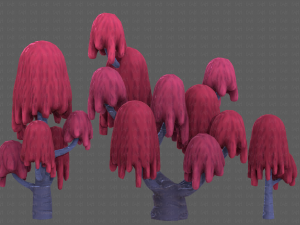 Trees Cartoon V18 3D Model