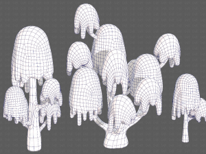 Trees Cartoon V18 3D Model
