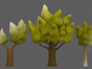 Trees Cartoon V19 3D Model