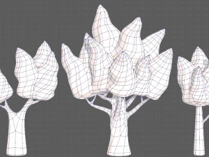 Trees Cartoon V19 3D Model