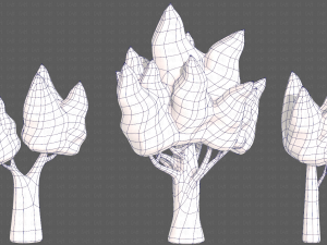 Trees Cartoon V19 3D Модель
